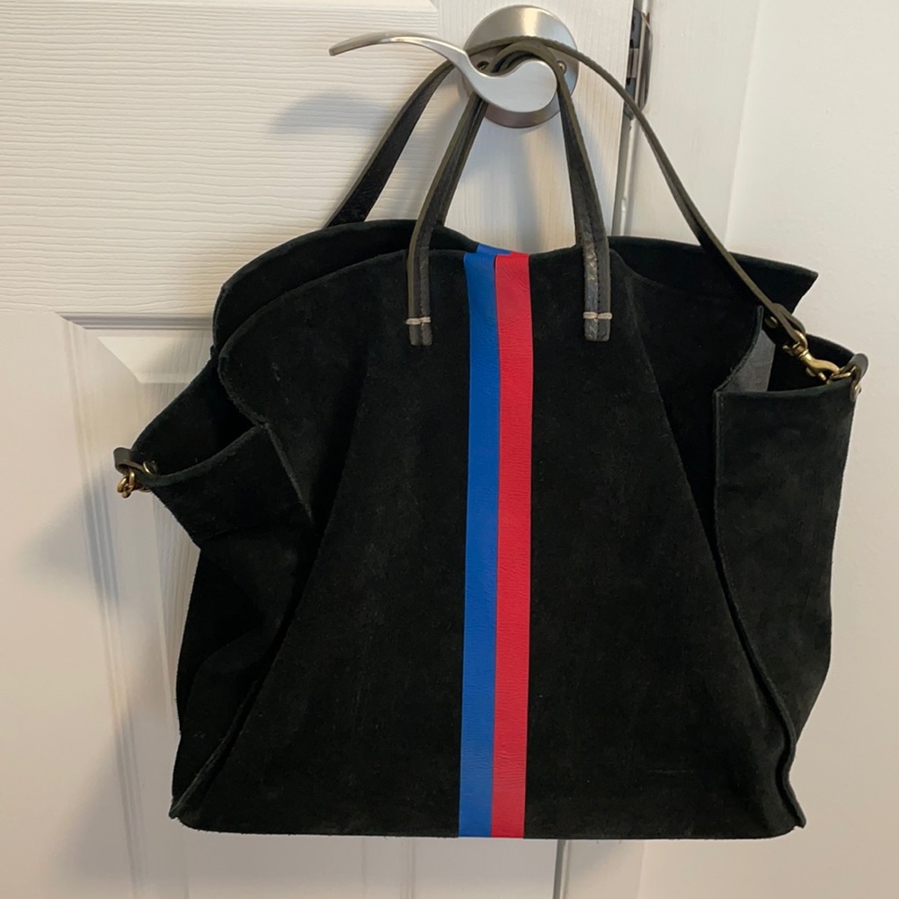 Black suede Clare V Simple tote